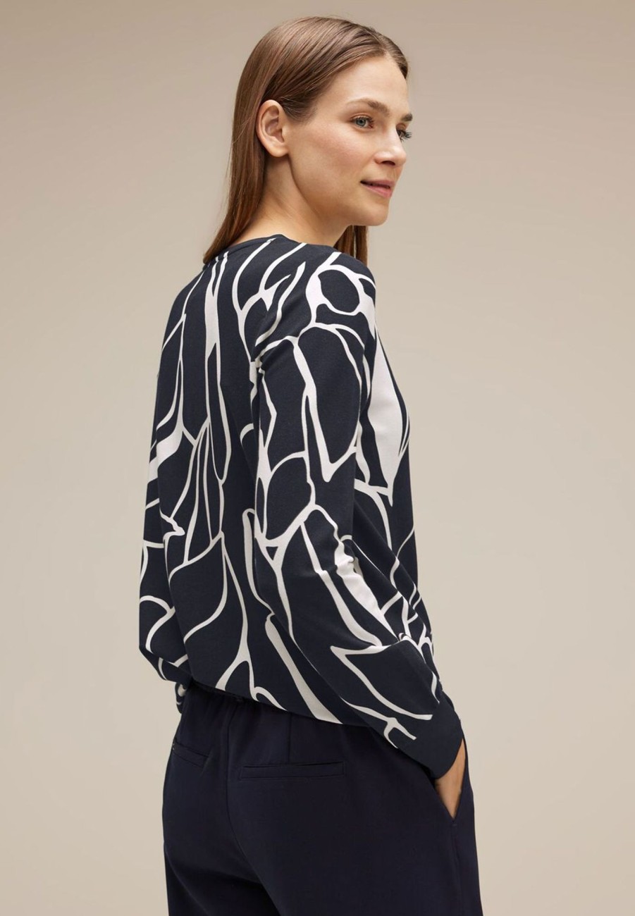 Kleding Street One | Street One Shirt Met Tweekleurige Print