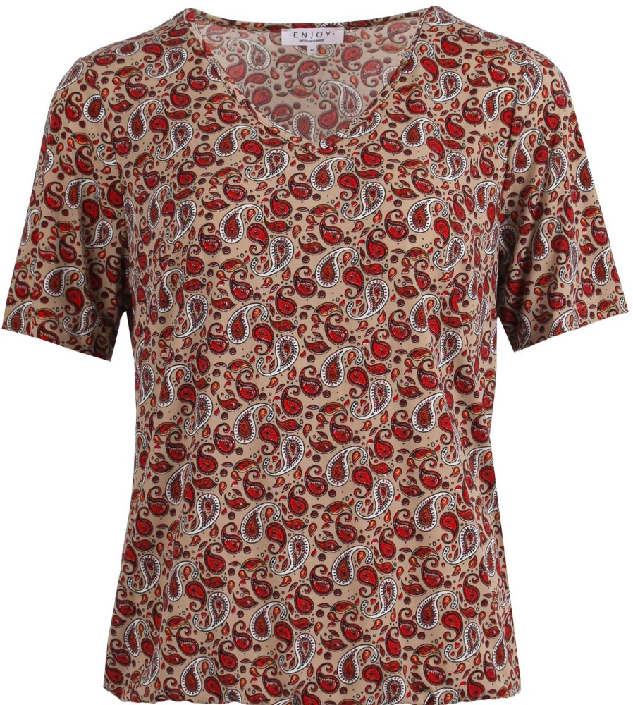 Kleding Enjoy Womenswear | Enjoy T-Shirt Paisley